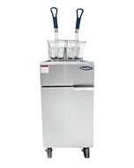 Atosa ATFS-40ES 16" Floor Gas Fryer with 40 lb. Capacity, 3 Burners, and Manual Control - 66 000 BTU