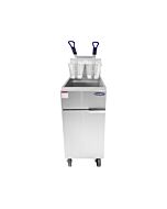 Atosa ATFS-50ES-NG 16" Floor Gas Fryer with 50 lb. Capacity, 4 Burners, and Manual Control - 88 000 BTU