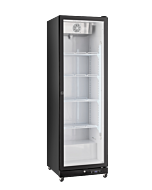 Zanduco 24" Black Refrigerator Single Glass Door Merchandiser with LED and 380L Capacity - 115V, 220W