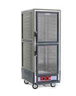 Metro C539-HDC-U-GY C5 3 Series Full-Size Heated Holding Cabinet with Clear Dutch Doors - Grey