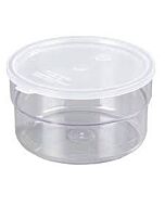 Cambro 1.5 Qt. Clear Round Plastic Crock with Lid CCP15152