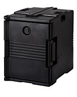 Cambro Ultra Pan Carrier UPC400110 Black Front Loading Full Size Insulated Food Pan Carrier (Non-Electric) - 6 Pan Capacity