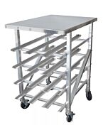 Omcan Can Rack, 4 Layers All Welded With Casters