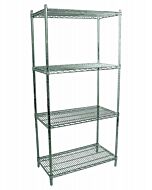 Zanduco 18" Depth Heavy Duty Commercial Chrome Shelf Set, Shelves & Posts with Levelers - NSF