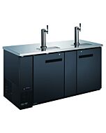 Zanduco 69" Two Door Kegerator Bar Cooler with Two Beer Dispensers Taps