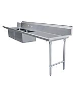 Zanduco 30" x 108" Right Side Soiled Dish Table with Two Sinks