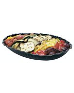Cambro DP15110 3.25 Qt Oval Deli Platter, 11 5/16" x 15 3/4" x 2 3/16" - Black
