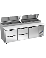 Beverage-Air DPD93HC-4 Hydrocarbon Series 93" 4 Drawer Pizza Prep Table