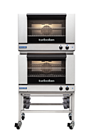 Turbofan E27M2/2C 32" Full Size Sheet Pan Manual/Electric Convection Ovens Double Stacked With Caster Base Stand