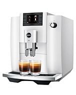 Jura E6 Impressa Automatic Coffee Machine with Frother and Coffee Grinder- Piano White #15559