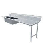 Zanduco 30" x 96" Right Side Soiled Dish Table with Two Sinks