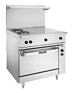 Vulcan EV36S-2FP2HT Endurance Series 36" Electric Range with 2 French Plates, 2 Hot Top, and Standard Oven - 208/240/480V