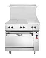 Vulcan EV36S-2HT12G Endurance Series 36" Electric Range with 2 Hot Top, 12" Right Griddle, and Standard Oven - 208/240/480V