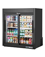 True GDM-09-SQ-HC-LD Countertop Two Section Display Refrigerator with Sliding Doors - 9 cu. ft.