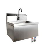 Zanduco Fabricated Hand Sink 15.25" x 17" x 13" with  Knee Valve/Gooseneck and Drain Basket
