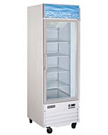 Zanduco 26" Single Door Glass Cooler - White 14 cu. ft.
