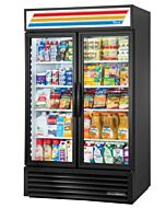 True GDM-43-HC~TSL01 47" Two-Section Glass Door Merchandiser with Swing Doors