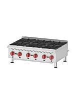 Zanduco Countertop Stainless Steel Gas Hot Plate with 6 Burners Natural Gas with Propane Conversion Kit - 132,000 BTU