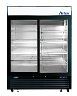 Atosa MCF8727GR 54" Bottom Mount Two Glass Door Reach In Merchandiser Refrigerator - Sliding Door
