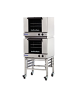  Turbofan E22M3/2C 24" Half Size Sheet Pan Manual/Electric Convection Ovens Double Stacked With Caster Base Stand