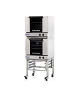  Turbofan E23M3/2C 24" Half Size Sheet Pan Manual/Electric Convection Ovens Double Stacked With Caster Base Stand
