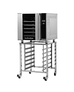 Turbofan E32T5/SK32 29" Full Size Sheet Pan Touch Electric Convection Oven on a Stainless Steel Stand