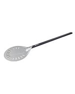 Omcan 54-1/3" Perforated Aluminum Pizza Peel with 8" Round Blade