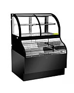 Omcan Scratch and Dent 36" Dual Service Open Refrigerated Floor Display Case Merchandiser
