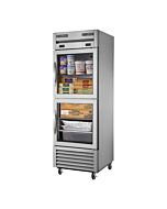 True T-23DT-G-HC~FGD01 One Section Reach In Combination Refrigerator / Freezer with Glass Doors