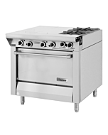 Garland  M43-1R Master Series 34" Natural Gas Range with 12" wide Hot Top, 4 Open Burners and 1 Standard Oven Base - 158,000 BTU