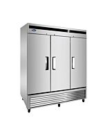 Atosa MBF8504GR 82" Bottom Mount Solid Three Door Reach-In Freezer