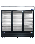 Atosa MCF8724GR – Black Exterior Glass Three (3) Door Merchandiser Refrigerator