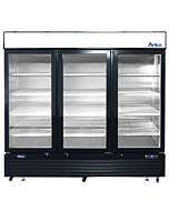 Atosa MCF8728GR 82" Bottom Mount Three Glass Door Reach In Merchandiser Freezer