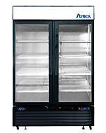 Atosa MCF8733GR 40" Bottom Mount 2 Glass Door Reach-In Refrigerator - 28.5 cu. Ft., Black
