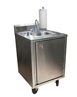 BK Resources MHS-2424-C-BKD Portable Hand Sink with Soap Dispenser and Standard Cold Water Faucet