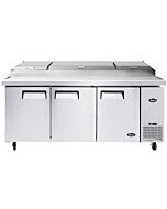 Atosa MPF8203GR 93" 3 Door Refrigerated Pizza Prep Table - 12 Pan - CA
