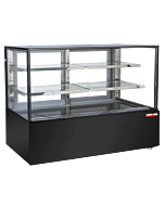 New Air NDC-59-SG 59" Square Glass Floor Refrigerated Display Case with 686L Capacity - 115V, 960W