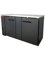 New Air NBB-69-SB 69" Two-Solid Door Back Bar Refrigerator with 665L Capacity - 115V, 4.7A