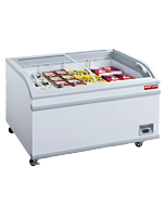 New Air NIF-56-CG 56" Curved Glass Chest Freezer with 316L Capacity - 115V, 250W