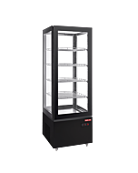 New Air NUDC-21-S 20.5" Upright 4-Sided Glass Refrigerated Display Case with 250L Capacity - 110-120V, 2.85A
