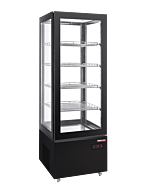 New Air NUDC-21-S 20.5" Upright 4-Sided Glass Refrigerated Display Case with 250L Capacity - 110-120V, 2.85A