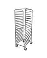Omcan 20 Pan End Load Bun / Sheet Pan Rack Aluminum with 3" Spacing and Casters