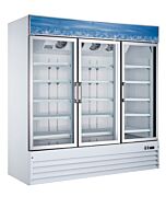 Zanduco 80" Swing Three Glass Door Reach-In Merchandiser Freezer - 58.2 cu. ft.