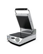 Eurodib SAP010R Single Professional Manual Panini Grill Black Ribbed 1500W - 120V