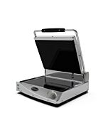 Eurodib SAP015R Medium Professional Manual Economy Panini Grill Black Ribbed 1800W - 120V