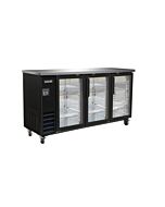 Celcold-CBB72G 73" Three Glass Door Back Bar - 17.26 Cu.Ft