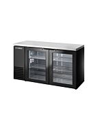 True TBB24-60-2G-Z1-SFT-B-1 60" Back Bar Refrigerator Two Swinging Glass Doors - Black
