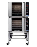 Turbofan E31D4/2C  32" Half Size Sheet Pan Digital/Electric Convection Ovens Double Stacked With Caster Base Stand