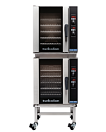 Turbofan E33D5/2C 24" Half Size Sheet Pan Digital Electric Convection Oven Double Stacked With Castor Base Stand