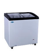 Zanduco 31" Ice Cream Display Chest Freezer with Curved Glass Top, 4 cu.ft. - 110V, 210W